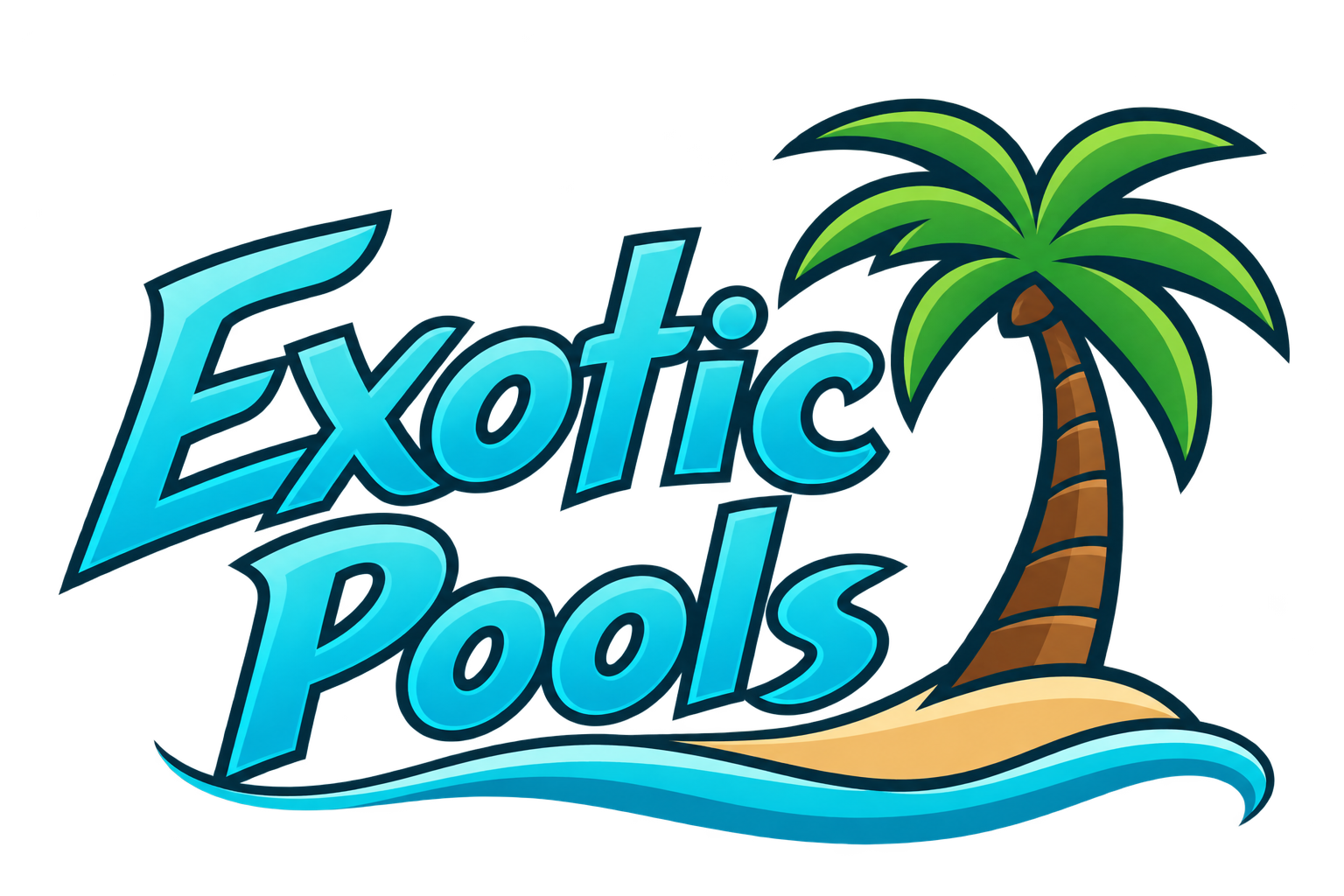 Exotic Pools palm tree logo